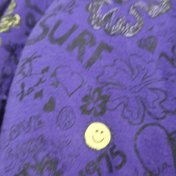 360 SURF | medium | Zip-Up Graphic Purple Hooded Sweatshirt | Hoodie | NWOT - Picture 10 of 16